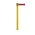 Montour Line Stanchion Belt Barrier Fixed Base Yellow Post 11ft.Maroon Belt MSX630F-YW-MN-110